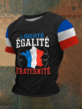 T-shirt à manches courtes imprimé Liberte Egalite Fraternite Homme